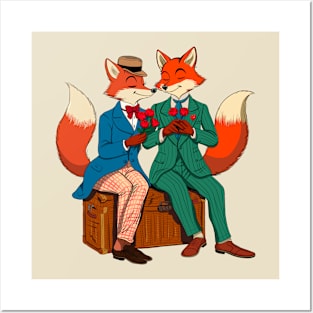 Dapper Foxes in Love Posters and Art